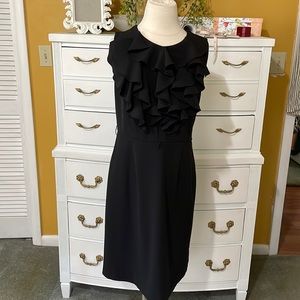Black Cato ruffle front dress